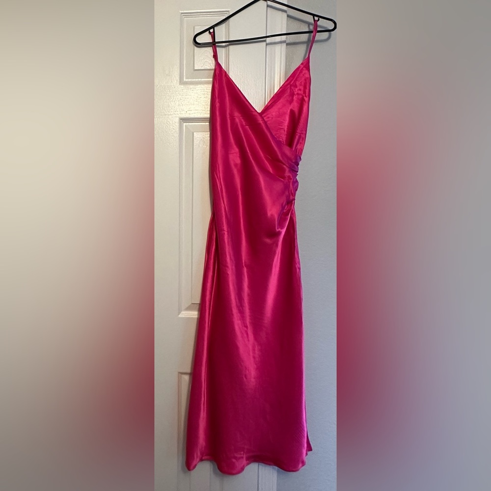 Zara Fuchsia slip dress with side slit